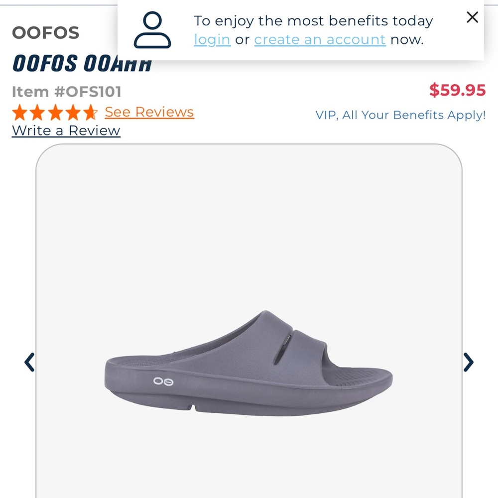 Oofos ooaah unisex sandals Mauve BNWT M8/W10